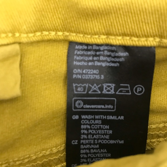 🖤H&M shorts high waisted yellow/green size4 - Picture 4 of 7